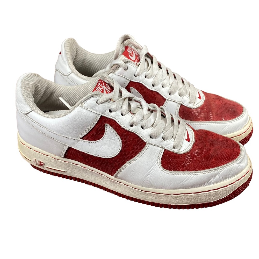 Vintage 2005 Nike Air Force 1 Low Varsity Red White Lace Women’s 10
